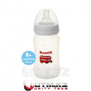 Противоколиковая бутылочка для кормления Ramili Baby 240ML (240 мл, 0+, слабый поток)